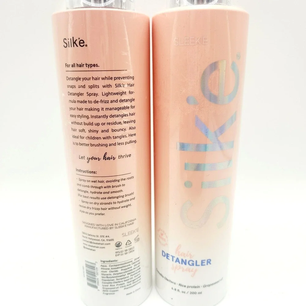 Silk'e Detangling Hair‎ Spray 6.8oz Each – Pack of 2 Leave-In Anti-Frizz